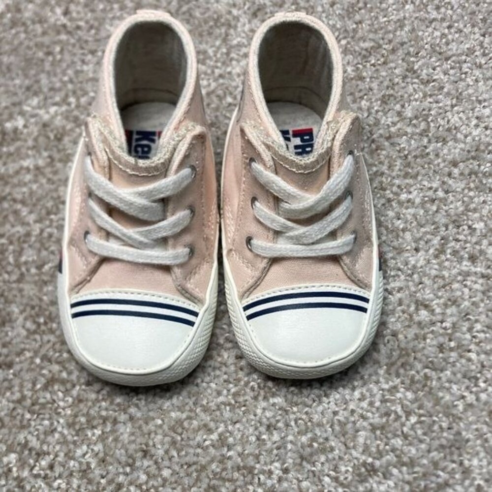 Pro-Keds Infant Canvas High-Top Sneakers Pink/White With Striped Soles